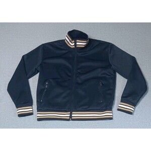 Denim & Flowers Ricky Singh Mock Neck Full Zip Bomber Track Jacket L Varsity